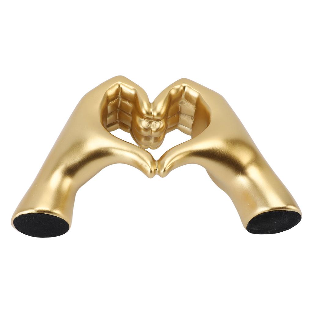 Скульптура Руки-сердце Смола Эстетический Жест Декорация Современная Статуэтка Знак Сердца Искусство для Кофейного Столика Полок Свадьба Золотой