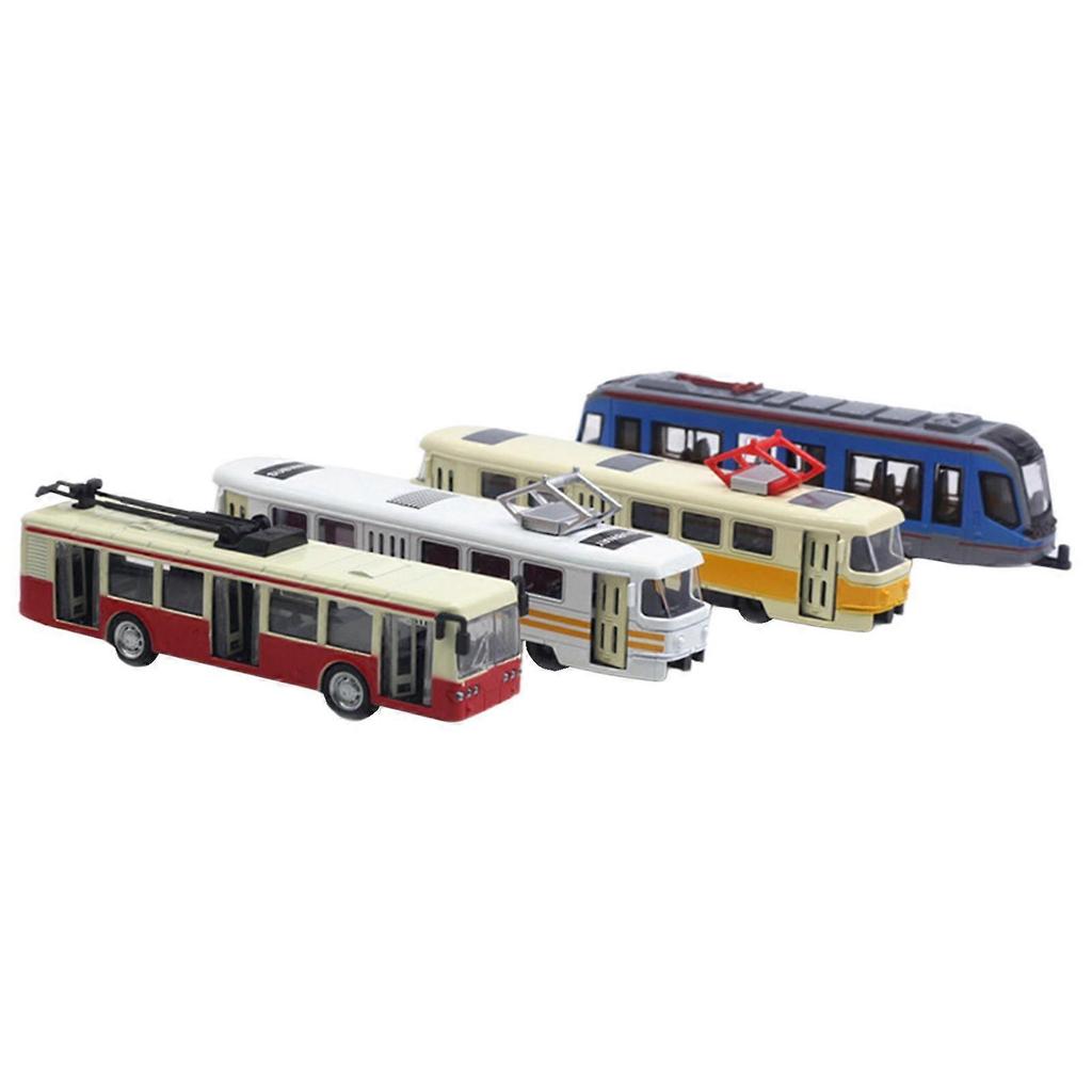 8x Bus Model Toys Openable Door Pull