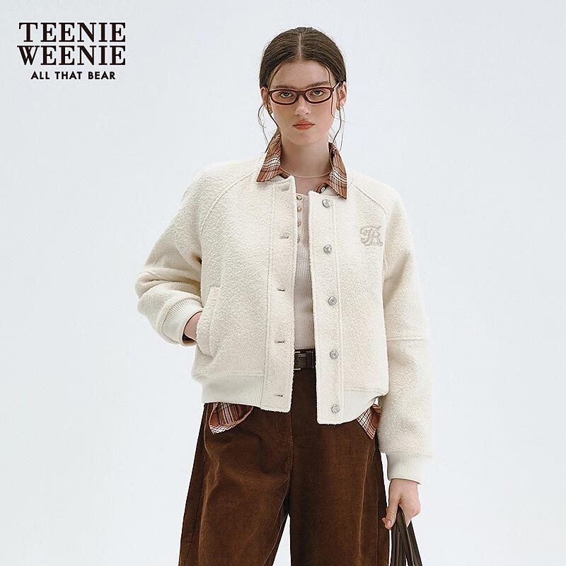 Teenie Weenie Women's Wool Blend Baseball Jacket