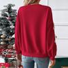 Autumn Winter Sweaters Top Round Neck Bow Red Christmas Hoodie for Women Sweaters Long Sleeves Women’s