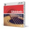 D'Addario Phosphor Bronze Acoustic Guitar Strings, Medium, .013-.056, EJ17-3D, 3-Pack