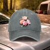 Pink Rose Vintage Baseball Cap Adjustable Hook  Loop Unisex Hat for Weddings Parties Bachelorette Birthday Gifts