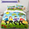 3pcs The Wiggles1 Design Cover Set - HD Printed Bedding with 1 Cover and 2 Pillowcases - Perfect for Home and Dorm Decor