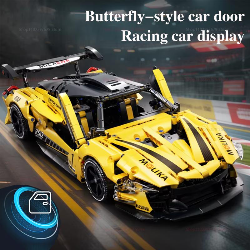 2025 Новый DIY 1200 шт. Набор строительных блоков спортивного автомобиля RS12 1:Набор для сборки модели гоночного автомобиля масштаба 14 для детей, взрослых, игрушка-гоночный автомобиль, подарки