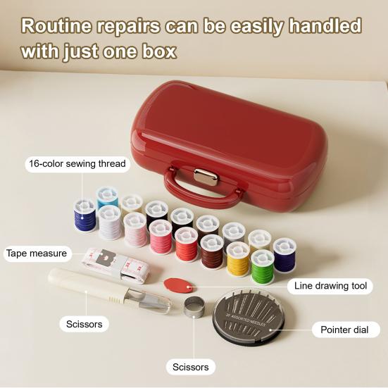 Портативный швейный набор 16 цветов ниток иглы ножницы наперсток рулетка нитковдеватель набор швейные принадлежности в коробке для путешествий дома ремонта поделок