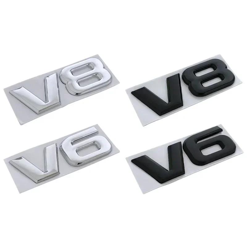 3d Metal V6 V8 Logo Rear Trunk Tailgate Fender Emblem Badge Sticker for Toyota Highlander GC1