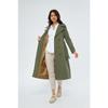 100% Cotton Extra Long (120cm) Double Breasted Women's Trench Coat 1121