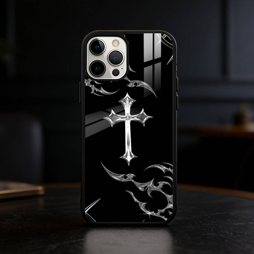 Готический Кибер Сигил Глаза Черепа Чехол для Телефона для iPhone 17/16/15/14/13/12/Plus/Pro/Max с Поддержкой Магнитной Беспроводной Зарядки