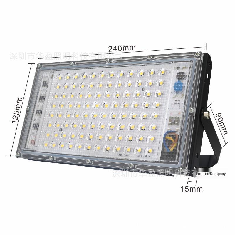 100W LED Aluminum Floodlight, Weatherproof Outdoor Spotlight 220V