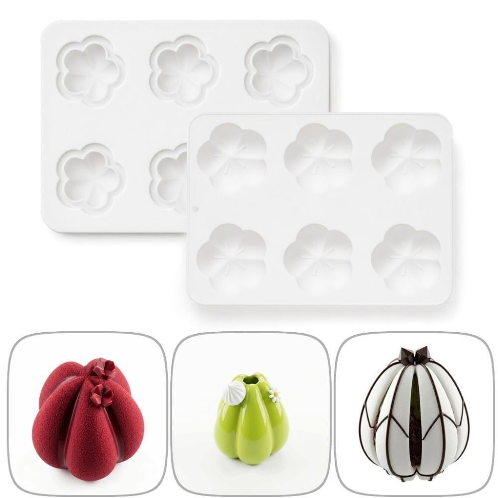 Silicone 6-Cavity Baking Molds Cake Mold for Petal Mousse Cake Nut Chocolate Pudding Dessert