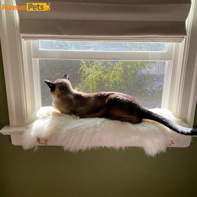 Wooden Cat Hammock Balcony Cat Bed Big Cats Couch Tower Sun Summer View Simple Nest Window Castle Pet Products Accessories