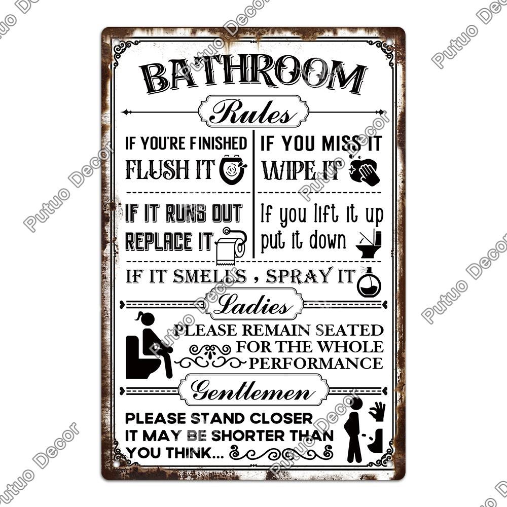 Декор 1 шт. Металлический Знак для Туалета - Ретро Жестяная Ванная Комната Табличка Настенные Плакаты Украшения