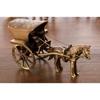 Antique Finish Horse Carriage Brass Showpiece (13 Cm X 6 Cm X 8, Brown and Golden)