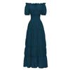 Dress For Women Stage Costume Halloween COS  Retro Solid Color Waistband Dress Party Evening Night Long Dress