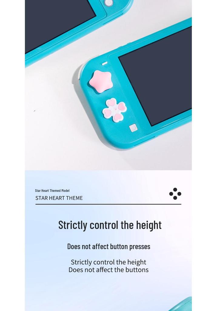 Силиконовые колпачки для джойстиков Nintendo Switch Lite, наклейки на кнопки в форме сердца и аксессуары для крестовины