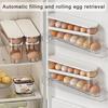 Egg Storage Box with Lid Double Layer Large Capacity Stackable Design Easy Viewing Clear Auto-Scrolling Egg Holder Refrigerator Egg Tray