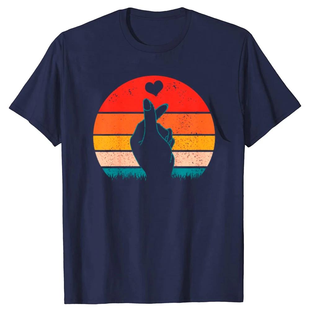 KPop Heart Hand Symbol Korean Pop Vintage T Shirts Graphic Cotton Streetwear Short Sleeve Birthday Gifts Tshirt Mens Clothing