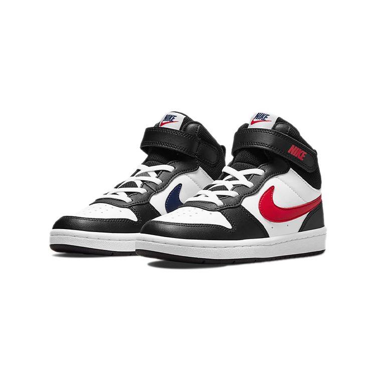 Nike Кроссовки Court Borough Mid 2 Повседневные Нескользящие Износостойкие Средняя высота Кеды для скейтбординга Черный Белый Красный DO5891-161