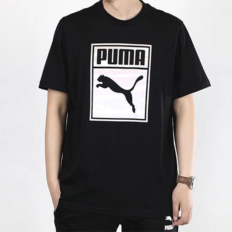 Puma Круглый вырез для бега, тренировок, фитнеса, короткий рукав, футболка для мужчин, топы, черный цвет 599427-01