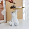 Creative White Bear Statue Storage Tray Nordic Home Decoration Living Room Table Decoration Snack Storage Tray Decoration Crafts
