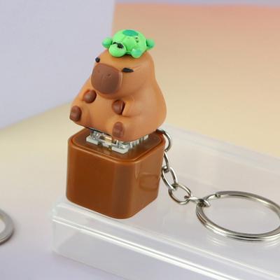 Мультяшная клавиатура Capybara Fidget Keychain со звуком и подсветкой для снятия стресса для детей и взрослых, электрическая клавиатура Capybara, щелкающая сенсорная игрушка