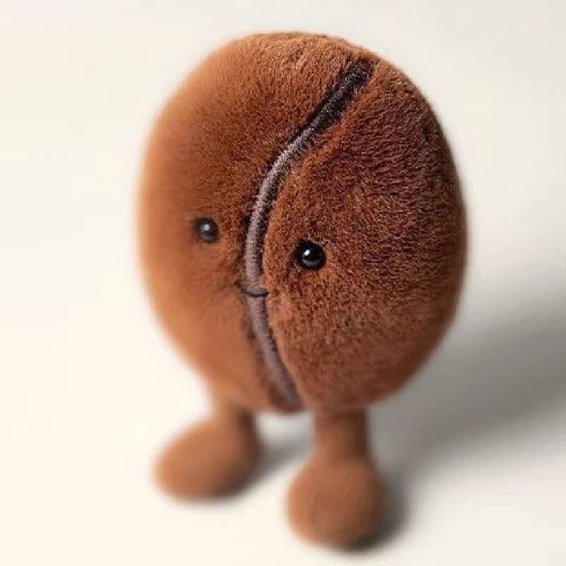 Тема Плюшевая игрушка Jellycat Кофейное зерно Коричневый Детская Мягкая Улыбающееся выражение Лица Подарок