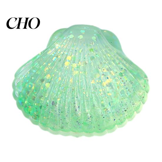 Portable Stress Reliever Mini Glitter Shell Squeeze Toy, Relief Sugar Ball Anxiety Toy Fidget Soft Stretchy Transparent Ocean Sensory Kids