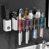 Toothbrush Rack Free Punch Mouthwash Cup Brushing Cup Wall-mounted Bathroom Wall-mounted Shelf
