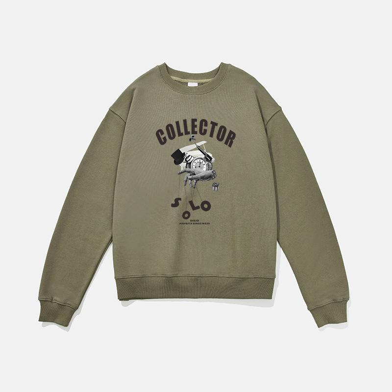 Весна и осень новый свитер мужской трендовый бренд свободный американский круглый вырез повседневная куртка пара длинный рукав топ мода