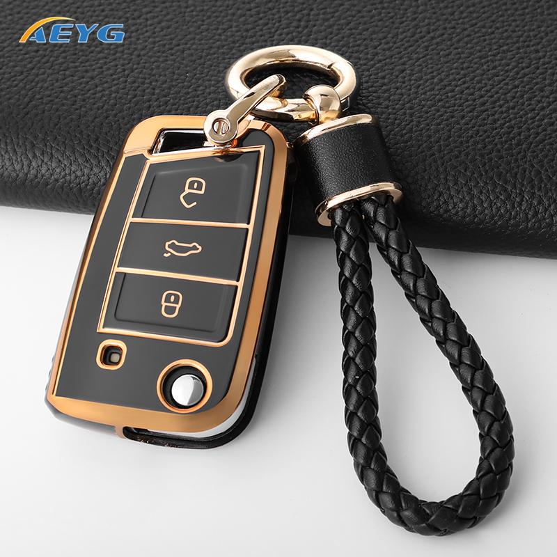 rldf3 For VW Volkswagen Golf 7 MK7 Tiguan MK2 For SEAT Ateca Leon FR 2 Ibiza For Skoda Octavia Car Key Case Cover Interior Accessories