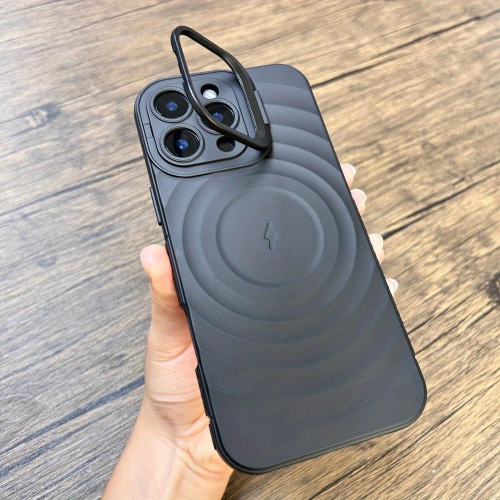 Роскошный магнитный чехол для iPhone 16 15 14 13 Pro Max с камерой, скрытый кронштейн, защитный мягкий чехол