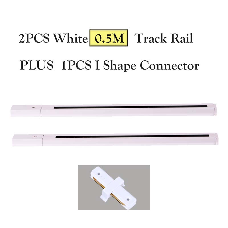 Светодиодный трековый светильник, 2 провода, фитинг для трекового рельса, алюминий, 0,5 м, 1 м, рельсы, соединитель I, T для магазина, дома, установка трека