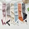 Striped Long Silk Scarf, High-end Sense Fashion Commuting Versatile Professional Small Scarf Decoration Hair Tie Bag Streamer