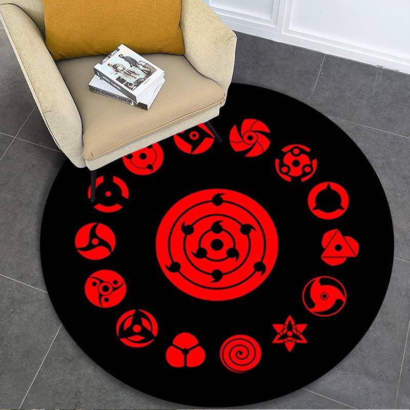 Naruto Circular Rug Office Decorative Carpet For Living Room Bedroom Door Mat Floor Carpet Computer Chair Area Rug