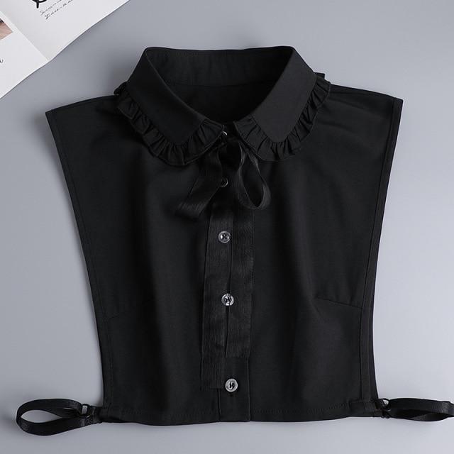 Hollow Lace Chiffon Doll Cotton Fake Collar Blouse Sweater Detachable Shirt Collar False Collar Lapel Women Top Collars Decor