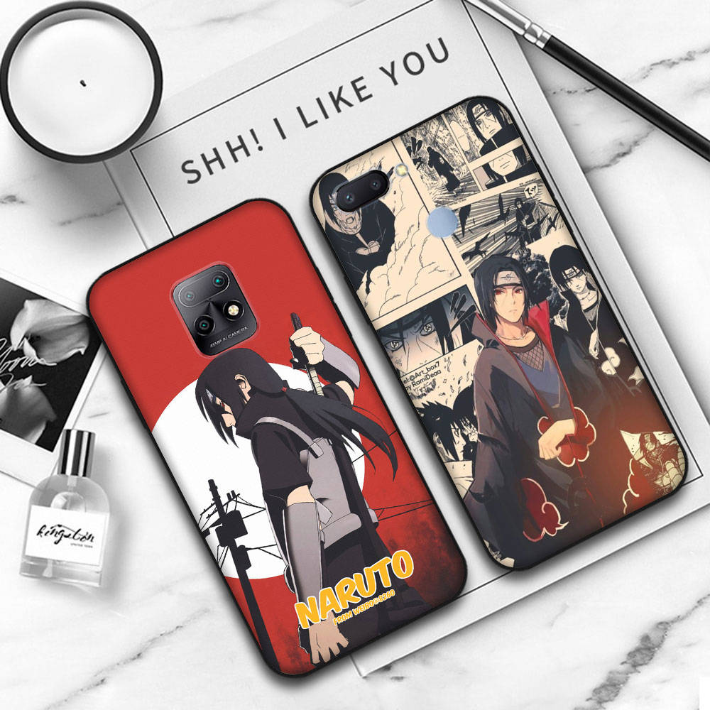 JW71 Наруто Учиха Итачи черный мягкий чехол для iPhone 16 15 Plus 14 13 Pro 8 SE XR XS Max P30 Nova 5T Y5P Y6 Y7 Y8P Y9 Realme C30 C33 C31 VIVO Y36 V27