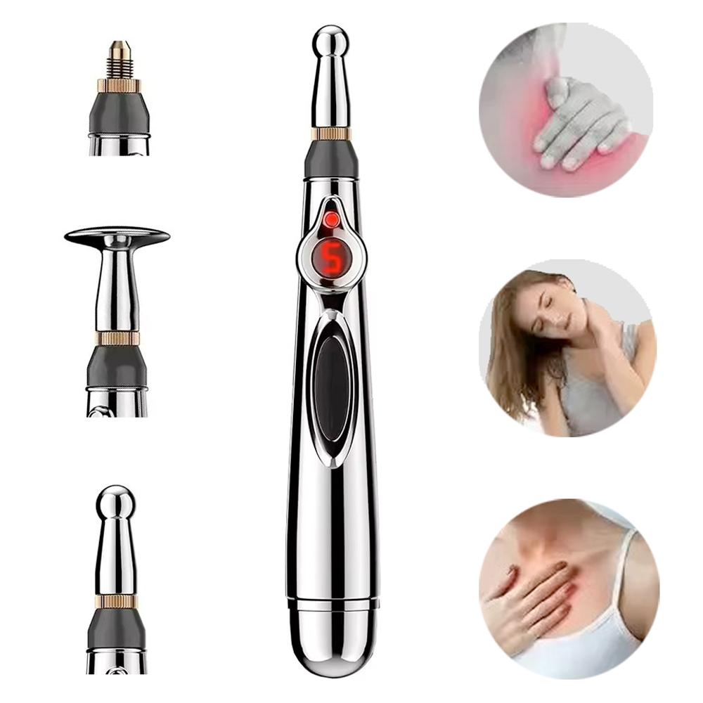 Active 3In1 Electronic Acupressure Pen - 3 Heads, Electromagnetic Pulse Massage, Point Massager