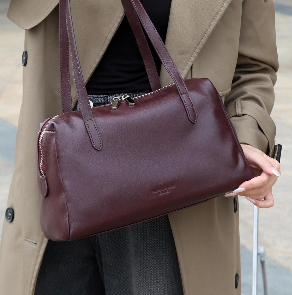 Кристальная сумка кроссбоди из коровьей кожи растительного дубления - 2025 Осень/Зима Мягкая наплечная сумка-тоут