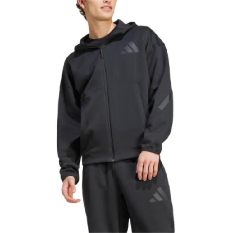 adidas Спортивная одежда ZNE. Черная куртка-толстовка на молнии с капюшоном JE7538