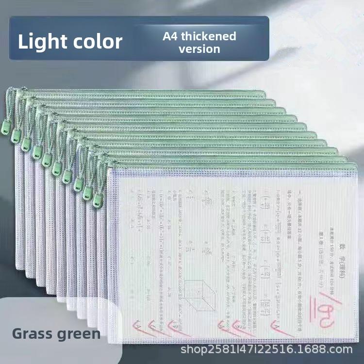 10PCS Zipper Mesh Bags A4/A5 Plastic Zipper Bags For Organizing Zipper Mesh Bags Waterproof Clear Travel Bags Office Supplies Document