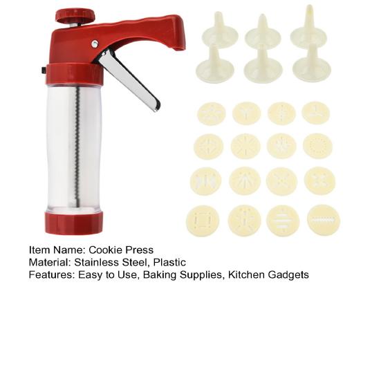 Пресс для печенья с 16 дисками 6 насадками для украшения Домашняя DIY машина для приготовления печенья Набор инструментов для глазури для торта Кухонные принадлежности для выпечки