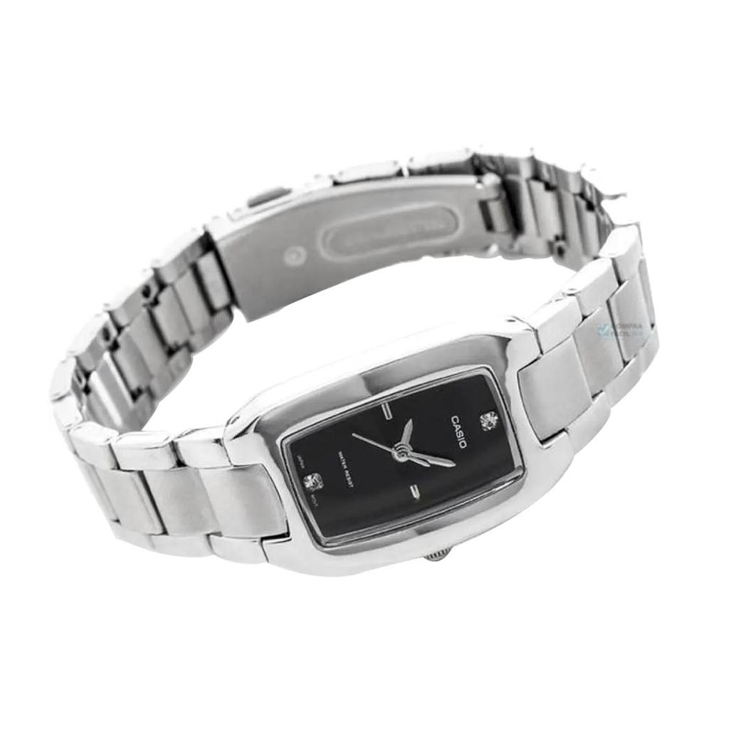 Casio СТАНДАРТНЫЕ Часы с кварцевым механизмом и стальным ремешком Женские часы Черный циферблат LTP-1165A-1C2