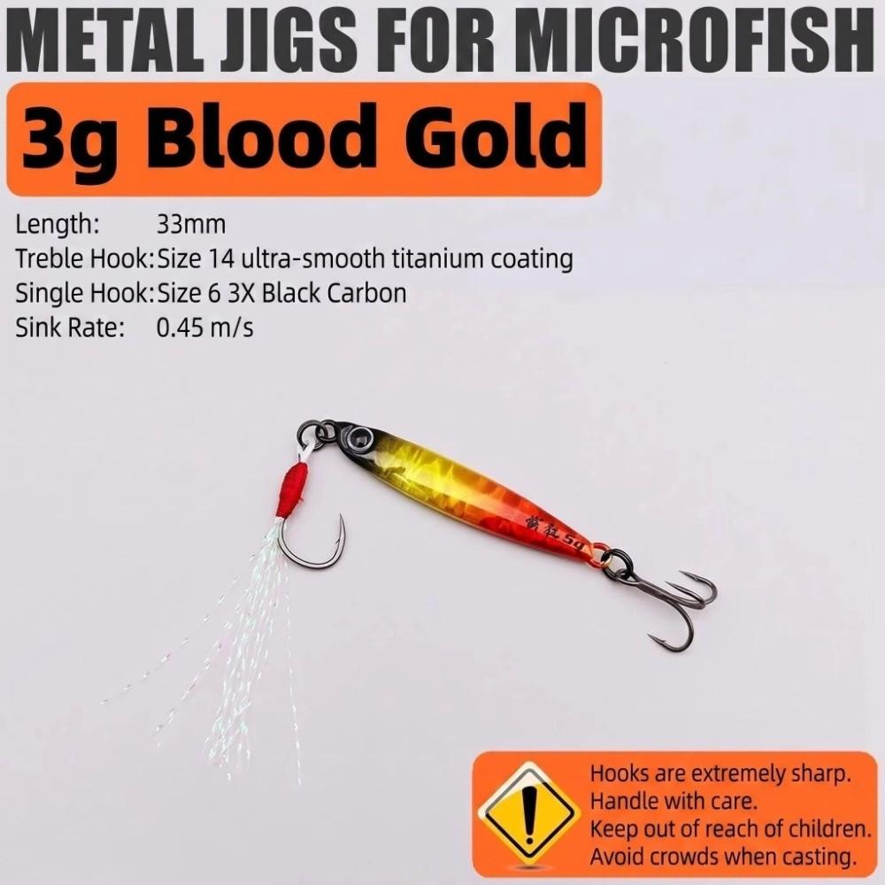 Artificial Bait Metal Jig Bait 5g Weight Bionic Lure Micro Treble Hook Bait Root Fishing