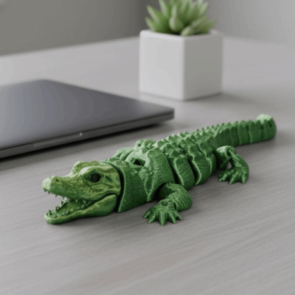 Multi-joint 3D Printed Simulation Crocodile Model Simulation Crocodile Figurine Desk Ornament
