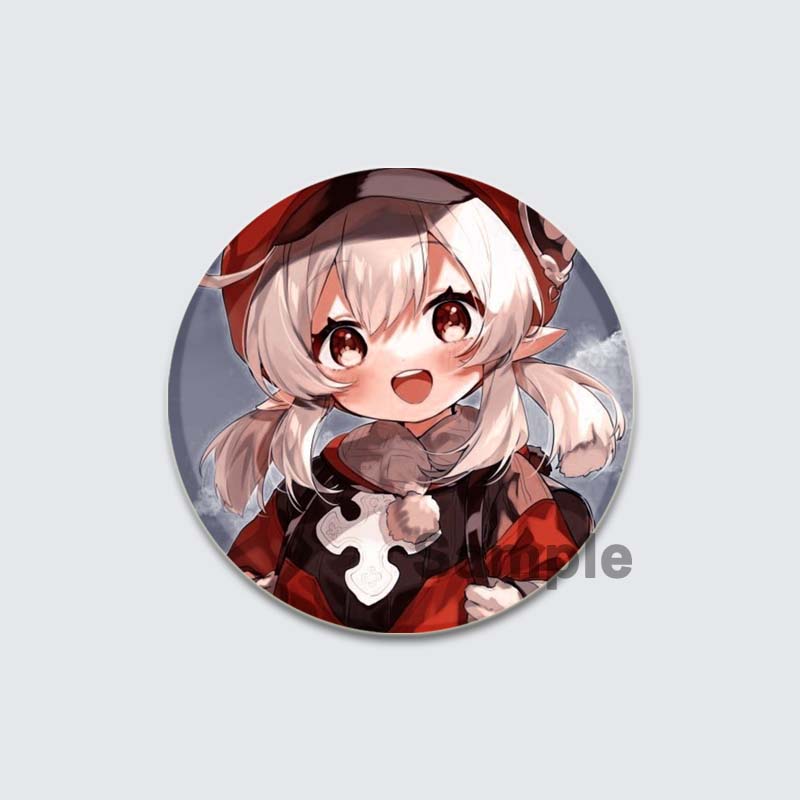 Значок Genshin Impact Game Anime Girl Hu Tao/Venti/Jean, 58 мм, круглая брошь для рюкзака, одежды, аксессуаров, ювелирных изделий, подарков