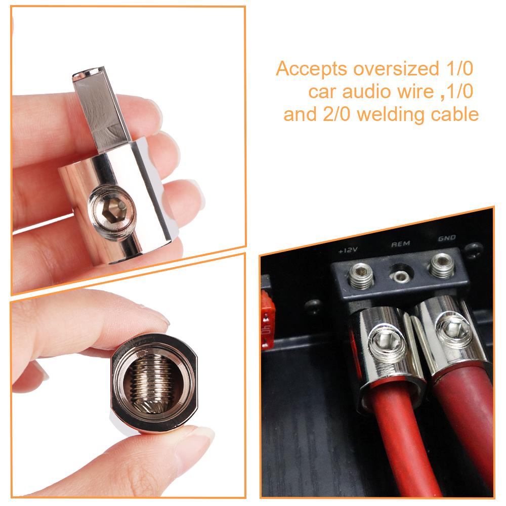 Автомобильный аудио силовой заземляющий провод клеммный адаптер входной адаптер 1/0 AWG к 4 AWG модифицированный усилитель мощности 2 шт. кольцевые клеммы