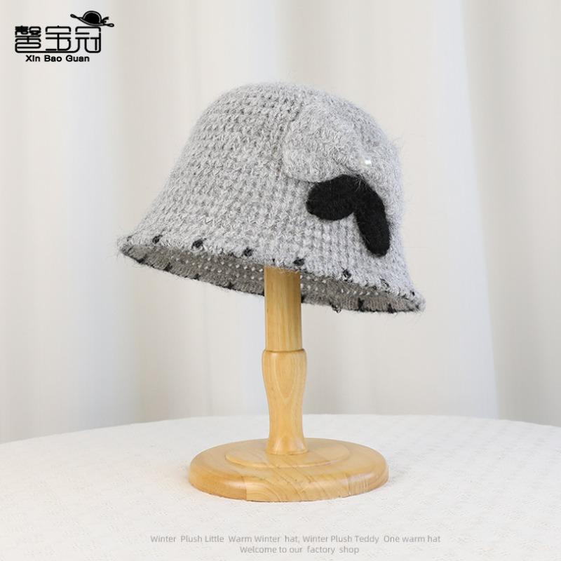 Осень и зима теплая панама маленькое лицо мода защита ушей шляпа-ведро универсальная вязаная шерстяная шапка женская