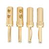 Беспаечные позолоченные разъемы типа "банан" Аудиоразъемы для простой установки в домашние аудио- и звуковые системы 4 шт.