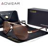 AOWEAR Мужские Авиационные Солнцезащитные Очки Мужские Поляризационные Зеркальные Солнечные Очки для Мужчины HD Водительские Пилотные Солнечные Очки lunettes de soleil homme