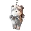 Stream Market Keychain Plush Cute Large Mascot Charm Key Stylish Fluffy Schnauzer Animal [Stream] Toy, Ring, TY039-E